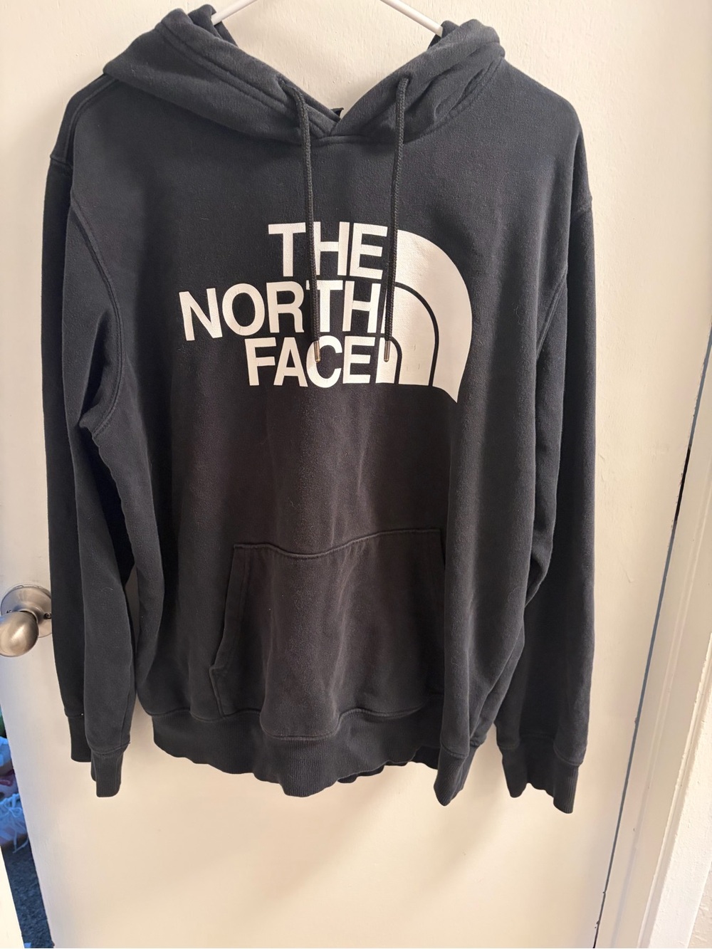 The North Face Black Pullover Hoodie with White Logo
